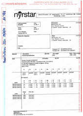 Analisi - Certificato di collaudo Pressfinmetal