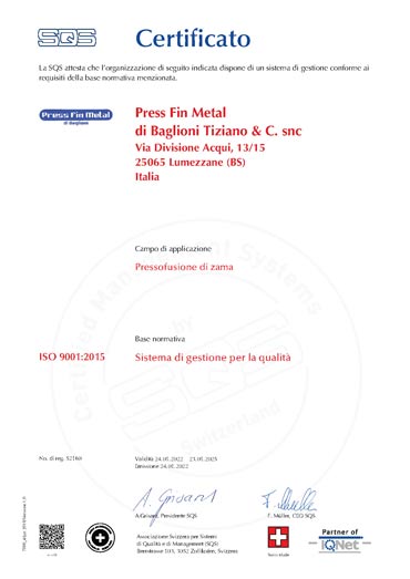 Certificato di qualit